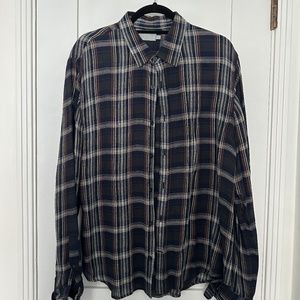 Vince Plaid Long Sleeve Button Down